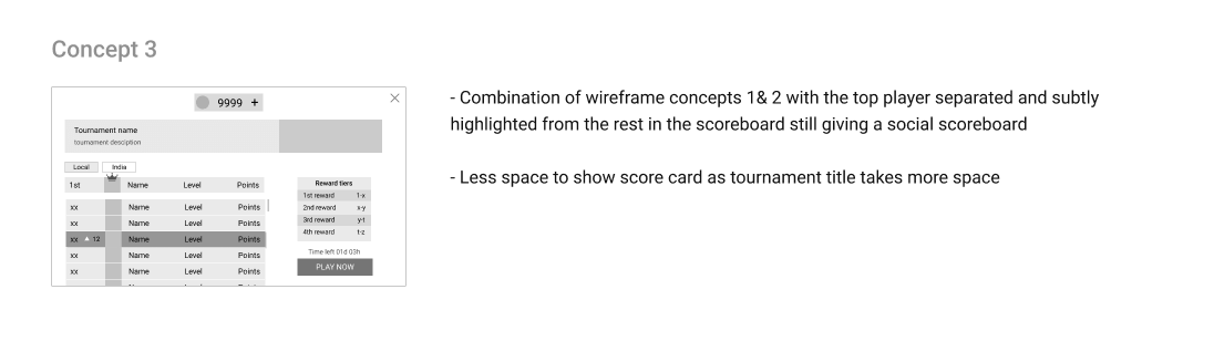 tournament wireframes